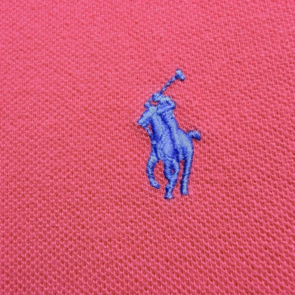 Polo Ralph Lauren XL Light Red Polo Slim Fit Blue Pony Preppy Golf Faded Shirt